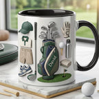 Personalized Golf Accent Mug, Golf Accent Mug, Golf Lover Coffee Cup, Father's Day Gift For Dad Grandpa, Faux 3D Effect Cup - image 3
