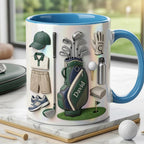 Personalized Golf Accent Mug, Golf Accent Mug, Golf Lover Coffee Cup, Father's Day Gift For Dad Grandpa, Faux 3D Effect Cup - image 5