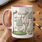 Personalized Golf Faux 3D Accent Mug, Girl Golf Lover Mug, Gift for Her - image 3
