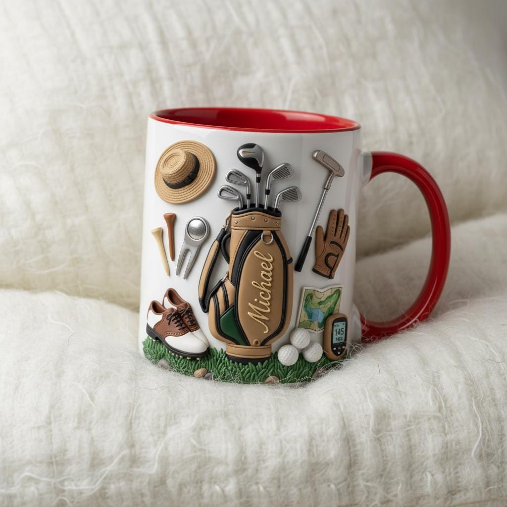 Personalized Golf Mug, Custom Name Golfer Coffee Mug, Sports Lover, Gift for Him - image 2