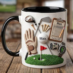 Personalized Golf Lover Mug, Custom Golfer Coffee Mug, Sports Gift for Him Her