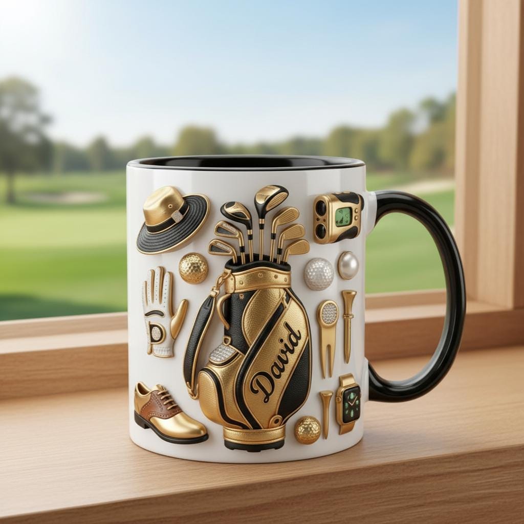 Personalized Golf Lover Mug, Custom Golfer Coffee Mug, Sports Gift for Him Her - image 2