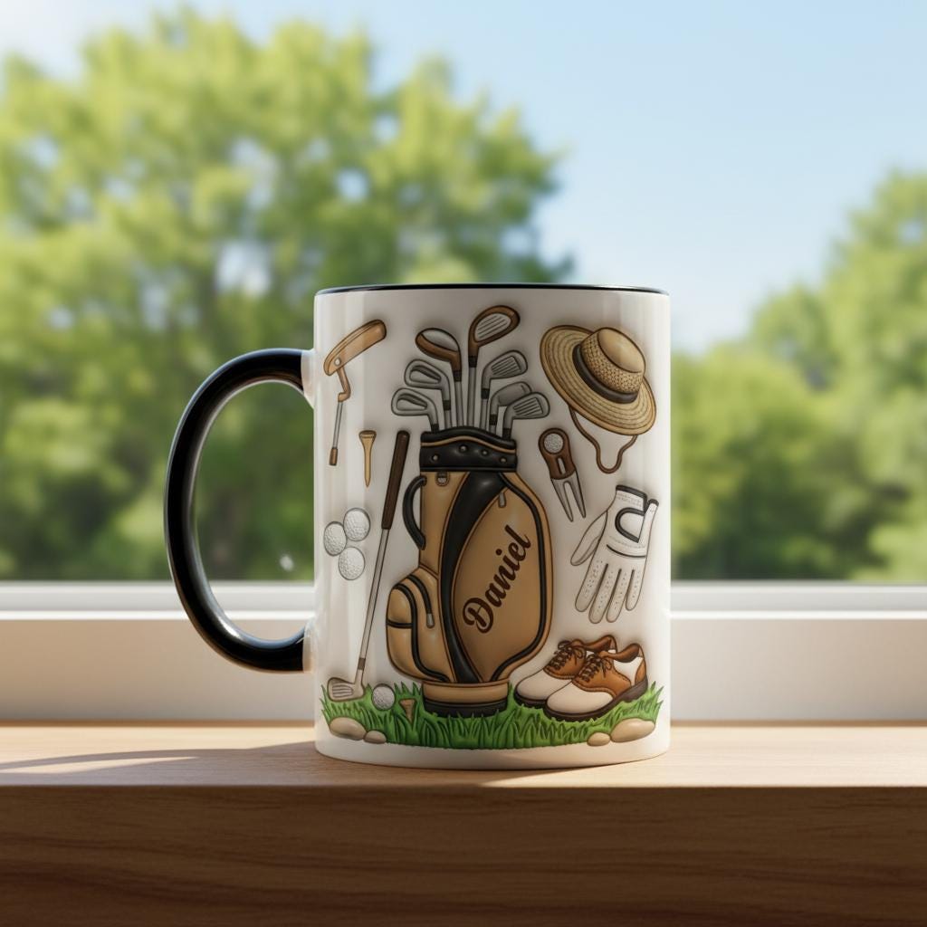 Personalized Golf Lover Mug, Custom Golfer Coffee Mug, Sports Gift for Him Her - image 3