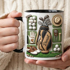 Personalized Golf Lover Mug, Custom Golfer Coffee Mug, Sports Gift for Him Her