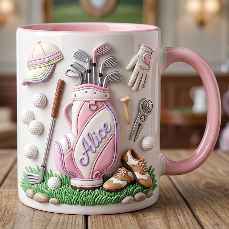 Personalized Golf Lover Mug, Custom Golfer Coffee Mug, Sports Gift for Her