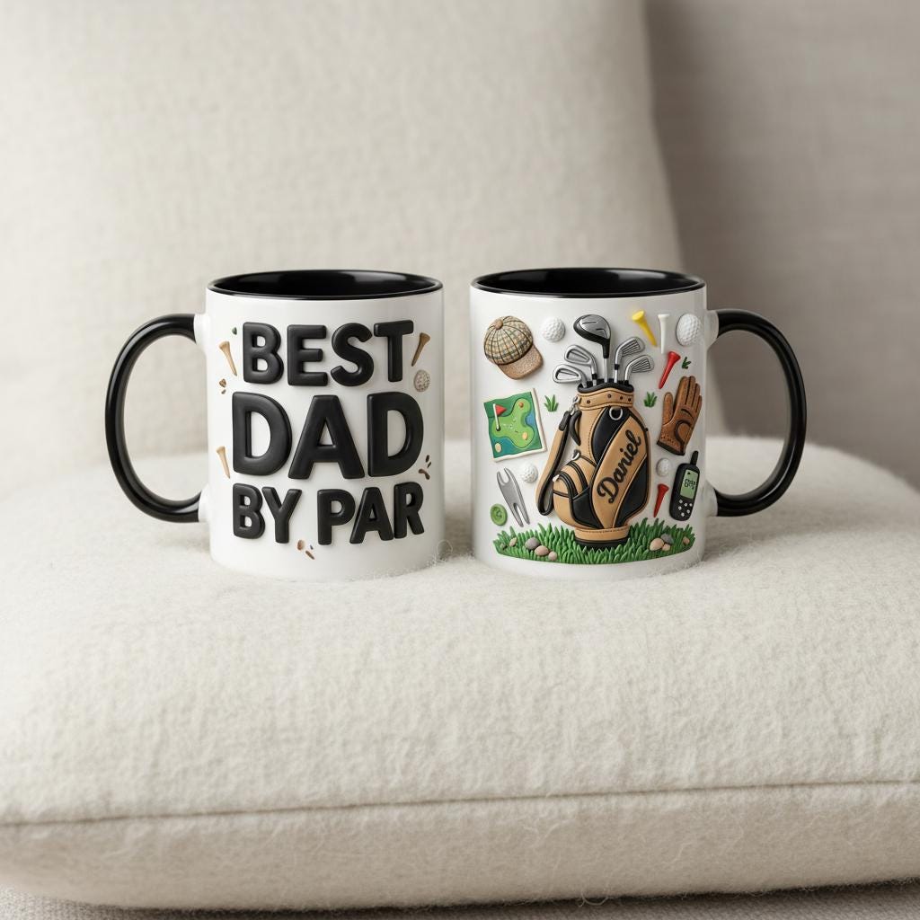 Personalized Golf Lover Mug, Custom Golfer Coffee Mug, Gift for Dad Grandpa - image 3