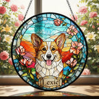 Custom Pembroke Welsh Corgi  Portrait Stained Glass Suncatcher,  Dog Memorial, Custom Dog Portrait from Photo, Sympathy Gifts - image 2