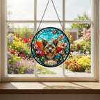 Custom Yorkshire Terrier Dog  Portrait Stained Glass Suncatcher, Stained Glass Dog Memorial, Custom Dog Portrait from Photo, Sympathy Gifts - image 4