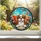 Custom Spaniel dog  Portrait Stained Glass Suncatcher, Stained Glass Dog Memorial, Custom Dog Portrait from Photo, Sympathy Gifts - image 3