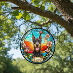 Custom Doberman Pinscher dog  Portrait Stained Glass Suncatcher, Stained Glass Dog Memorial, Custom Dog Portrait from Photo, Sympathy Gifts - image 4