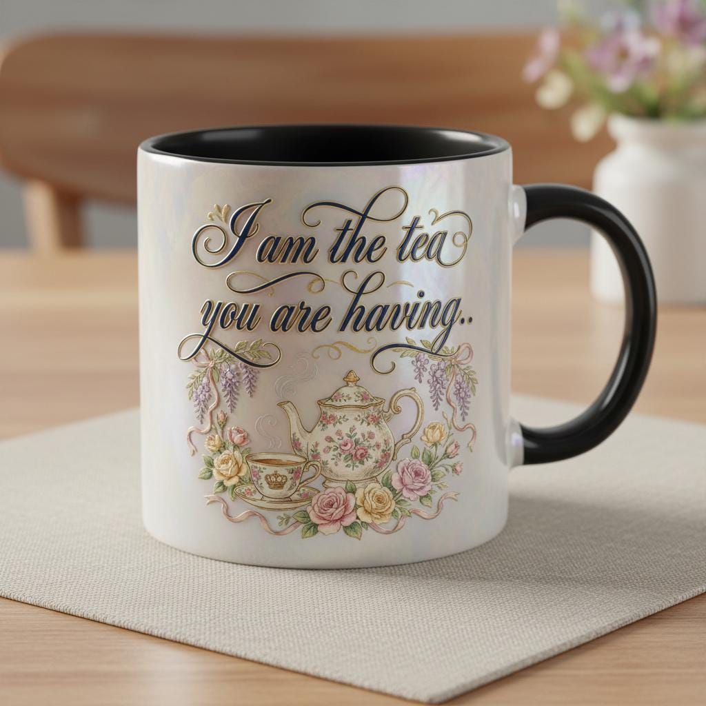 I Am The Tea You Will Be Having Mug, Bookish Romance Reader Accent Cup, Gift For Book Lover