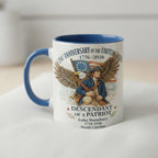 Personalized 250th Anniversary United States Mug, Descendant of a Patriot 1776–2026 Coffee Cup, Historic American Heritage Gift