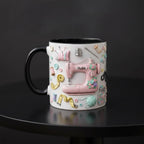 Personalized Sewing Coffee Cup, Custom 3D-Effect Craft Tools Accent Mug, Gift for Women - image 2