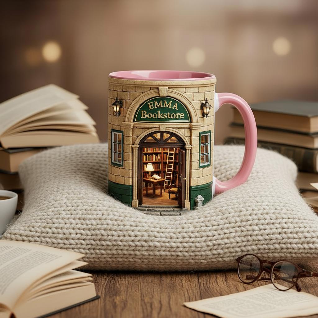 Personalized Bookshop Coffee Cup, Custom Book Lover Accent Mug, Librarian Reader Gift - image 4