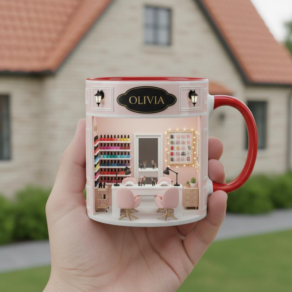 Personalized Nail Artist Coffee Cup, Custom Nail Salon Accent Mug, Manicure Mugs - image 2