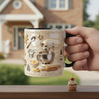 Personalized Baking Lover Mug, Baker Mug with Name, Baking Tools 2D Flat Coffee Cup, Mother's Day Gift - image 3