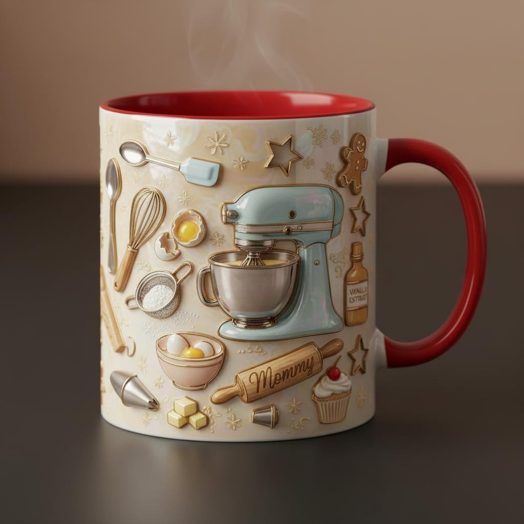Personalized Baking Mug, Custom Name Cooking Lover Coffee Cup, Baker Tools, Mothers Day Gift - image 4
