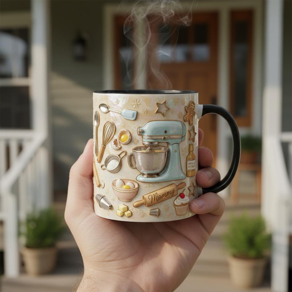 Personalized Baking Mug, Custom Name Cooking Lover Coffee Cup, Baker Tools, Mothers Day Gift - image 3