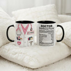 Custom Doctor Nutritional Facts Mug, Personalized Medical Gift, Mom Dad Appreciation Coffee Cup, Nurse Mugs - image 2