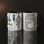 Custom Doctor Nutritional Facts Mug, Personalized Medical Gift, Mom Dad Appreciation Coffee Cup, Nurse Mugs - image 2