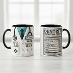 Custom Dentist Doctor Nutritional Facts Mug, Personalized Medical Gift, Mom Dad Appreciation Coffee Cup, Nurse Mugs - image 2