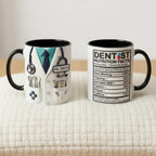 Custom Dentist Doctor Nutritional Facts Mug, Personalized Medical Gift, Mom Dad Appreciation Coffee Cup, Nurse Mugs - image 4