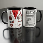 Custom Doctor Nutritional Facts Mug, Personalized Medical Gift, Mom Dad Appreciation Coffee Cup, Nurse Mugs