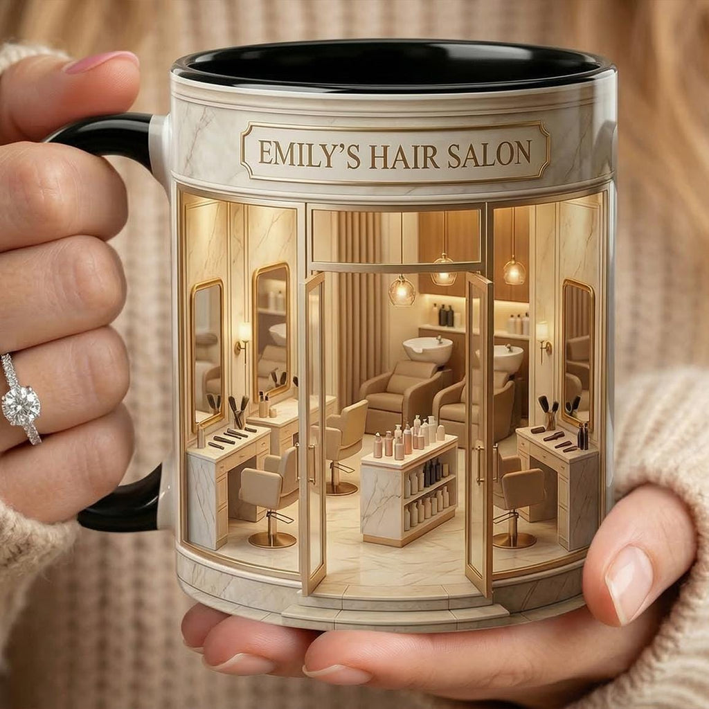 Personalized Hair Salon Mug, Hair Stylist Mug, Gift For Her, Faux 3D Effect - image 2