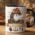Personalized Book Dragon Alphabet Initial Letter Mug, Book Lover Coffee Mug with Name, Bookish Coffee Cup for Dragon Lover, Faux 3D Effect