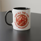 Kiss All The Time Coffee Mug, Disco Ball Occasionally Accent Mug, Music Gift for Fans - image 2