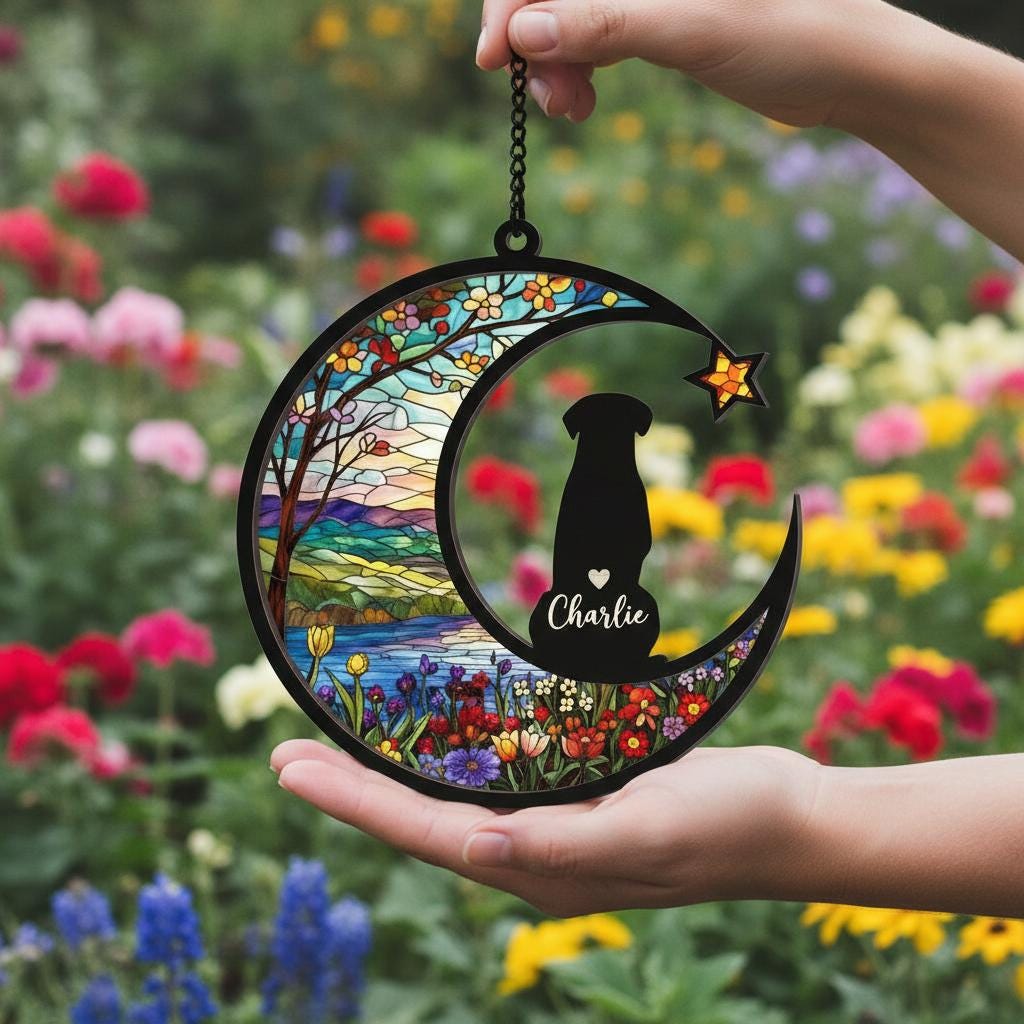 Personalized Dog Loss Sympathy Gift, Custom Dog Memorial Suncatcher, Gift For pet Lovers, Loss of Dog Gift, Dog Remembrance Gift - image 5