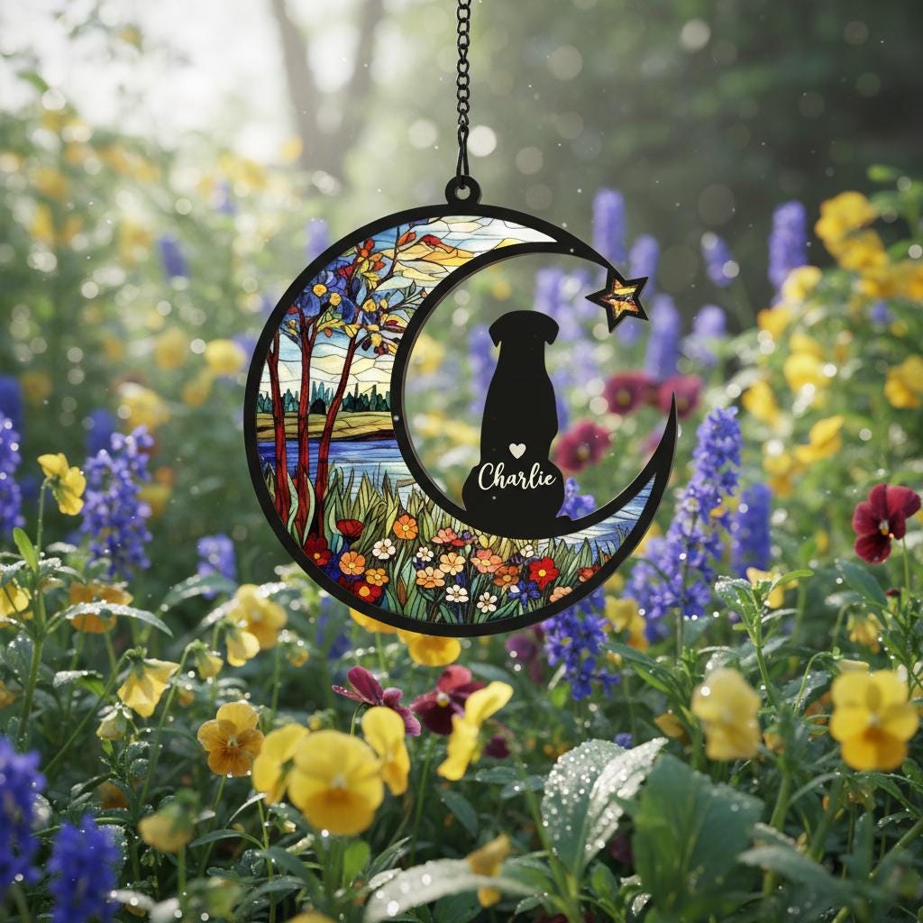 Personalized Dog Memorial Suncatcher, Dog Loss Sympathy Gift, Dog Loss Gift, In Loving Memory, Dog Remembrance Gift, Pet Memorial Gift - image 5
