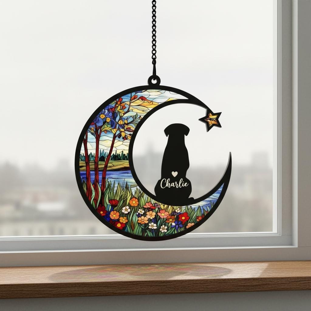 Personalized Dog Memorial Suncatcher, Dog Loss Sympathy Gift, Dog Loss Gift, In Loving Memory, Dog Remembrance Gift, Pet Memorial Gift - image 6