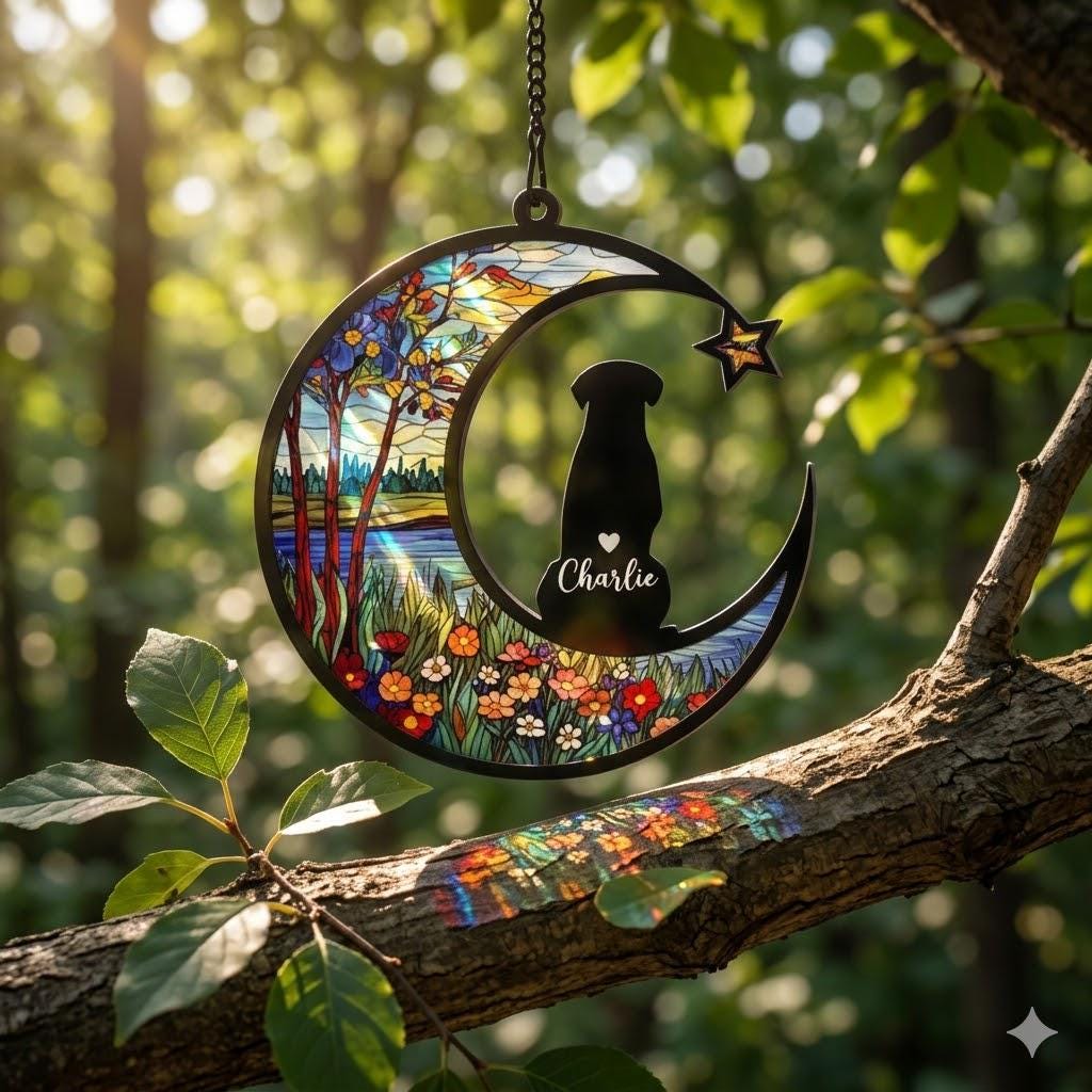 Personalized Dog Memorial Suncatcher, Dog Loss Sympathy Gift, Dog Loss Gift, In Loving Memory, Dog Remembrance Gift, Pet Memorial Gift - image 9