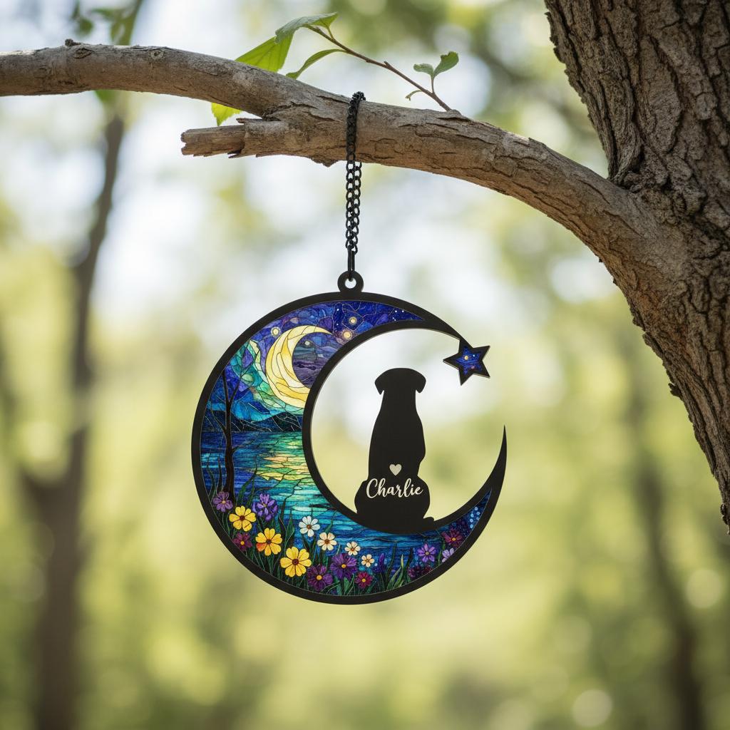 Personalized Dog Memorial Suncatcher, Dog Loss Sympathy Gift,  In Loving Memory, Dog Remembrance Gift, Dog Memorial Gift - image 5