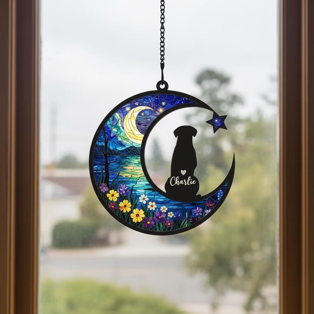Personalized Dog Memorial Suncatcher, Dog Loss Sympathy Gift,  In Loving Memory, Dog Remembrance Gift, Dog Memorial Gift - image 7