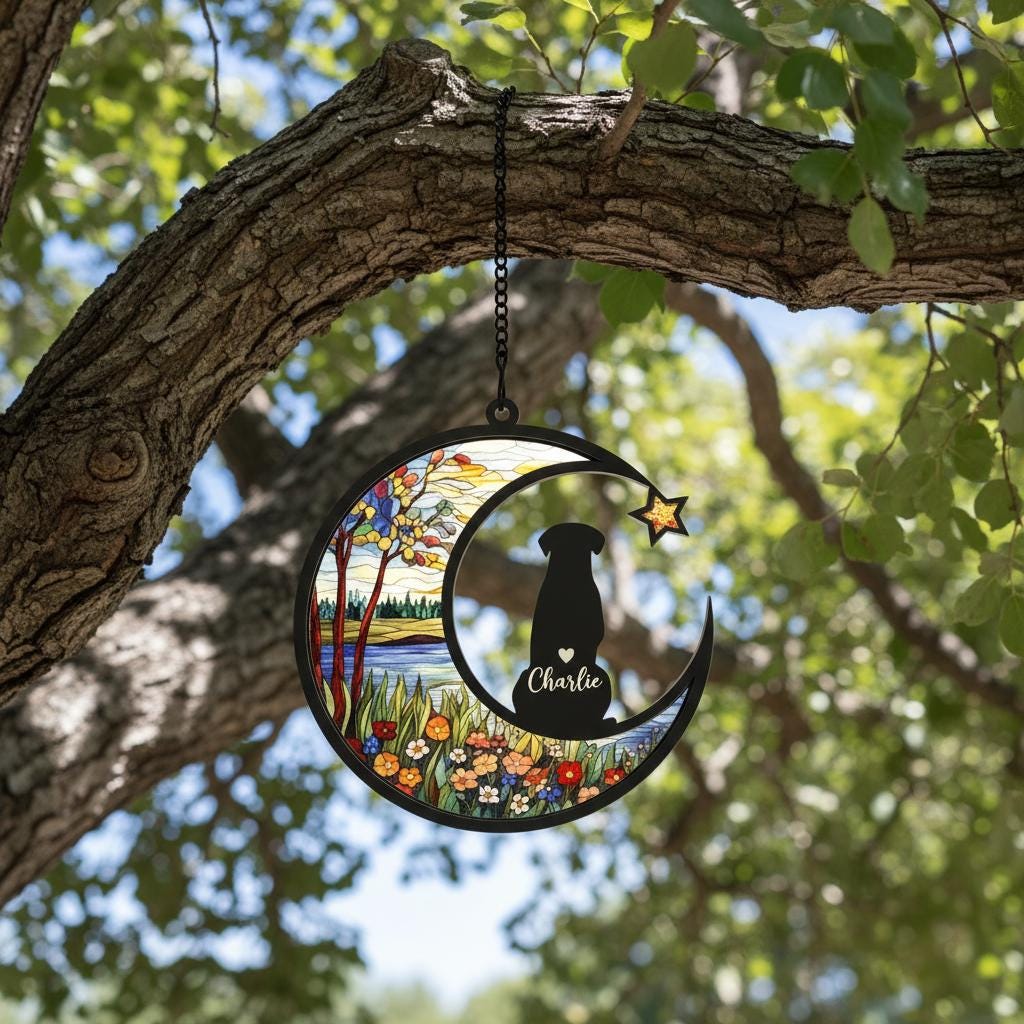 Personalized Dog Memorial Suncatcher,  Custom Dog Loss Sympathy Gift, Dog Remembrance Gift, Dog Memorial Gift, In Loving Memory - image 6