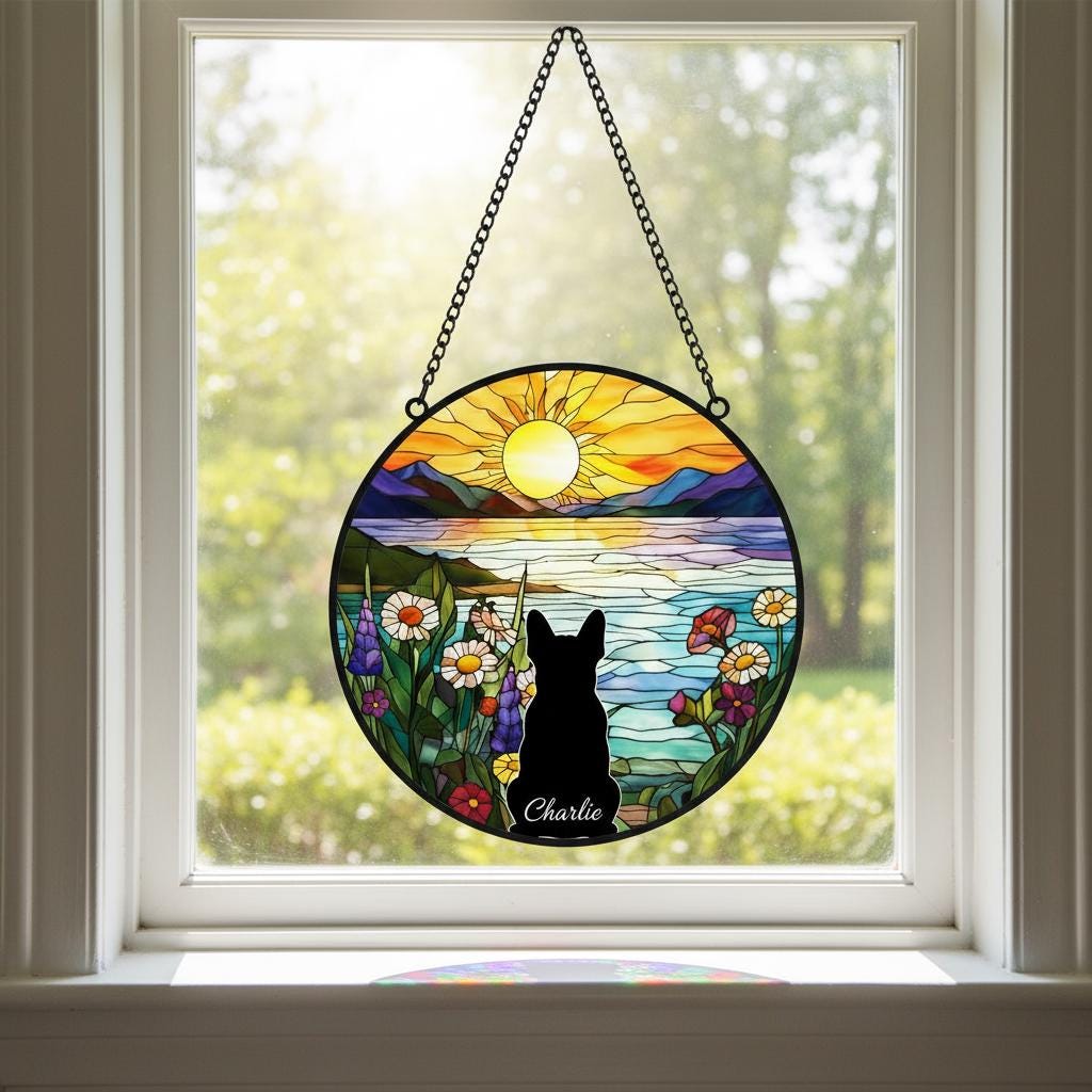 Custom French Bulldog Dog Memorial Suncatcher With Name , Personalized  Dog Memorial Suncatcher , Puppy Loss Gift,In Loving Memory - image 3