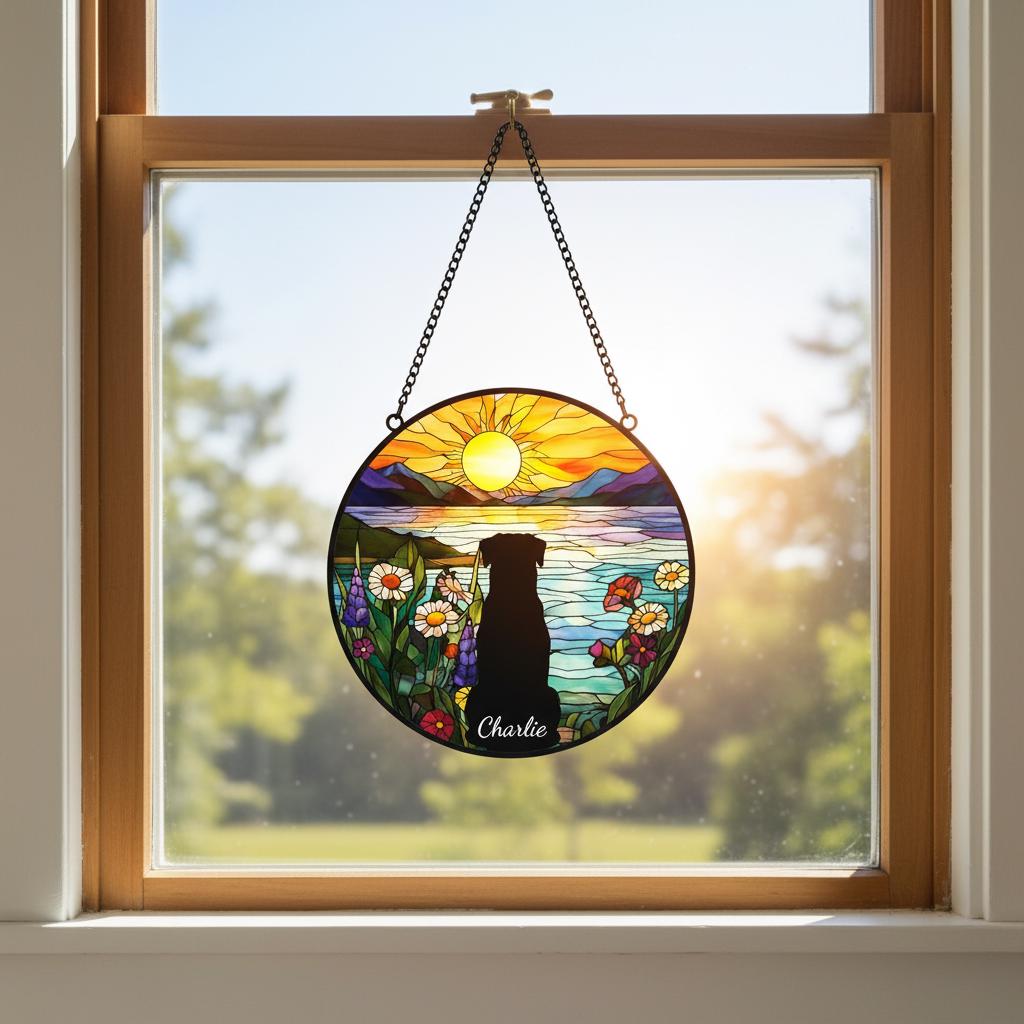 Custom Rottweiler Dog Memorial Suncatcher With Name , Personalized  Dog Memorial Suncatcher , Puppy Loss Gift,In Loving Memory - image 3