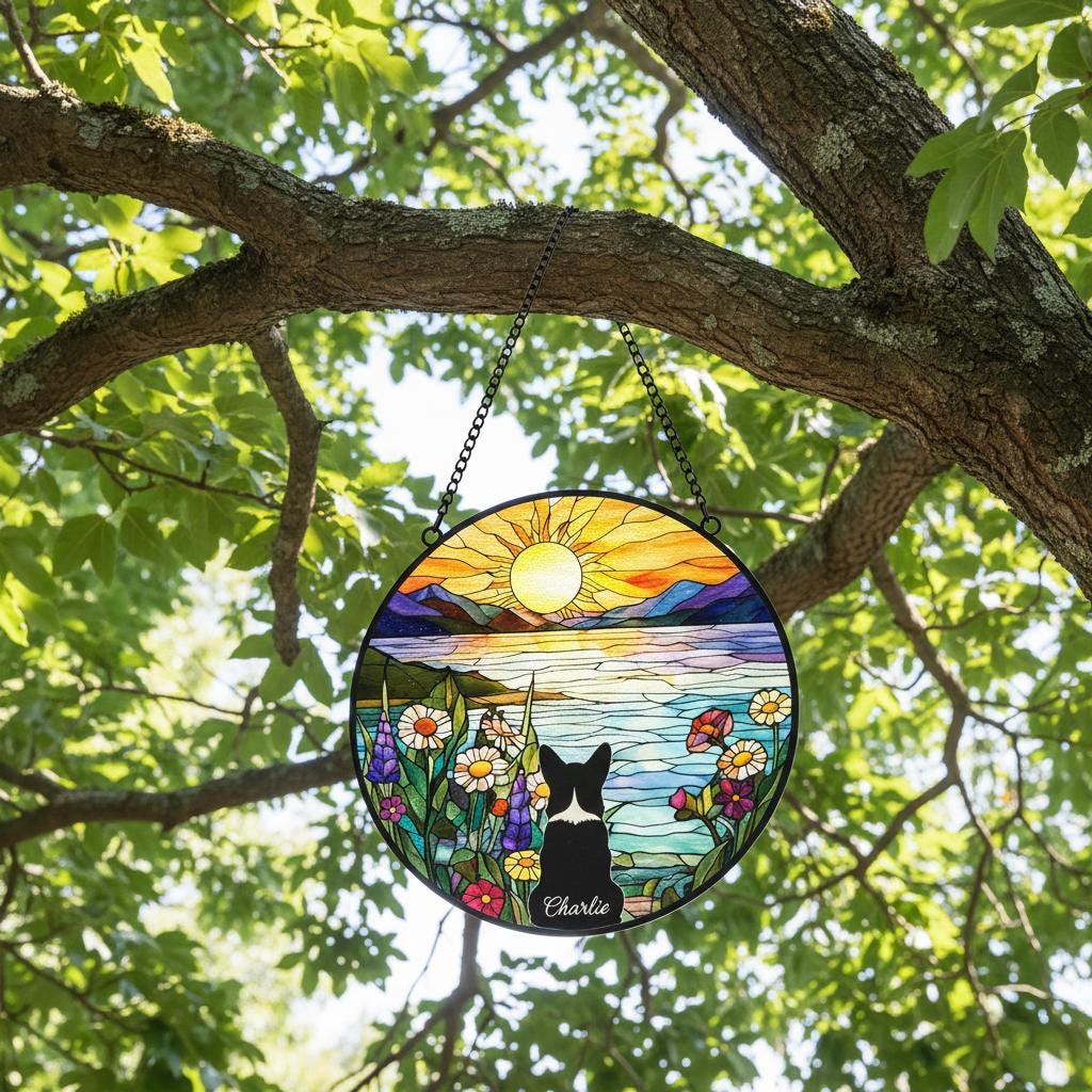 Custom Pembroke Welsh Corgi  Dog Memorial Suncatcher With Name , Personalized  Dog Memorial Suncatcher , Puppy Loss Gift,In Loving Memory - image 4