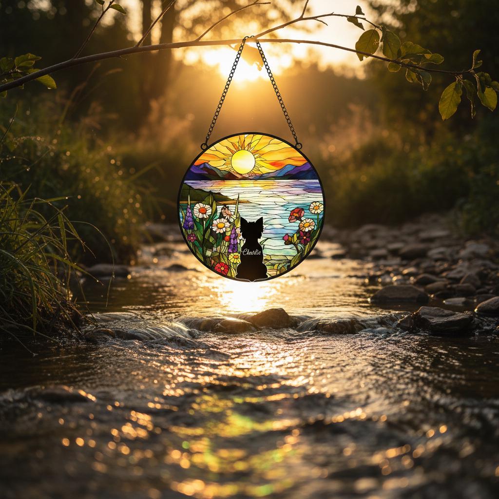 Custom Yorkshire Terrier Dog Memorial Suncatcher With Name , Personalized  Dog Memorial Suncatcher , Puppy Loss Gift,In Loving Memory - image 3
