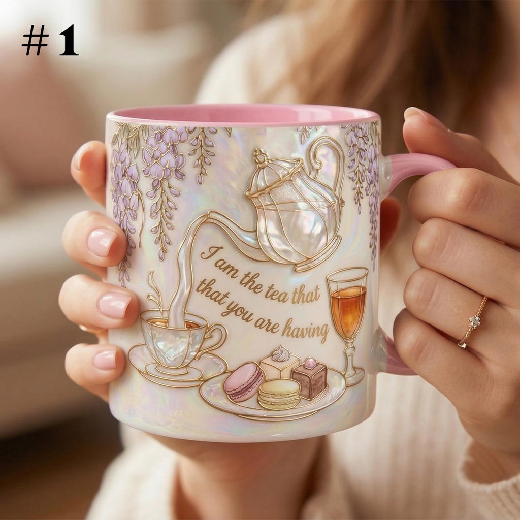 I Am The Tea That You Are Having Faux 3D Mug, Bookish Tea Lover Gift, Romance Reader Accent Mug, BookTok Cup - image 3