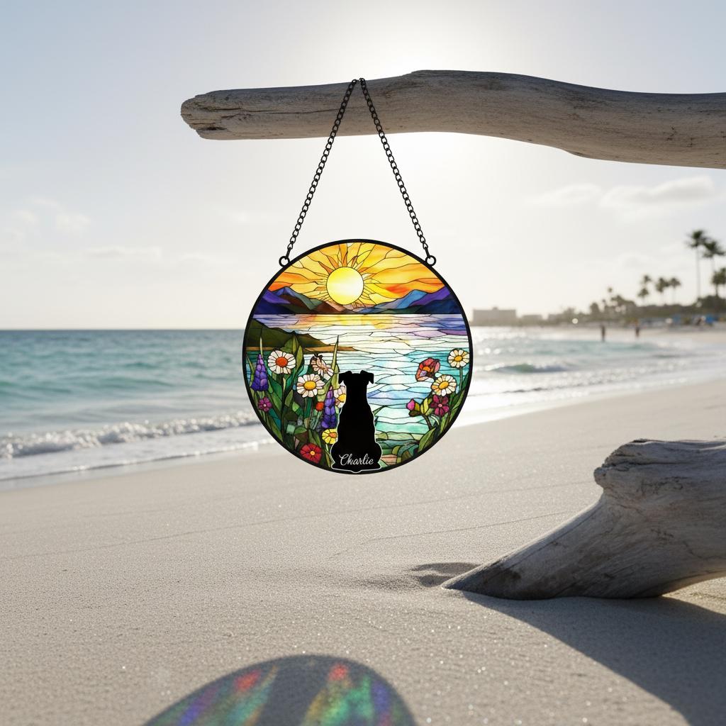 Custom Miniature Schnauzer   Dog Memorial Suncatcher With Name , Personalized  Dog Memorial Suncatcher , Puppy Loss Gift,In Loving Memory - image 5