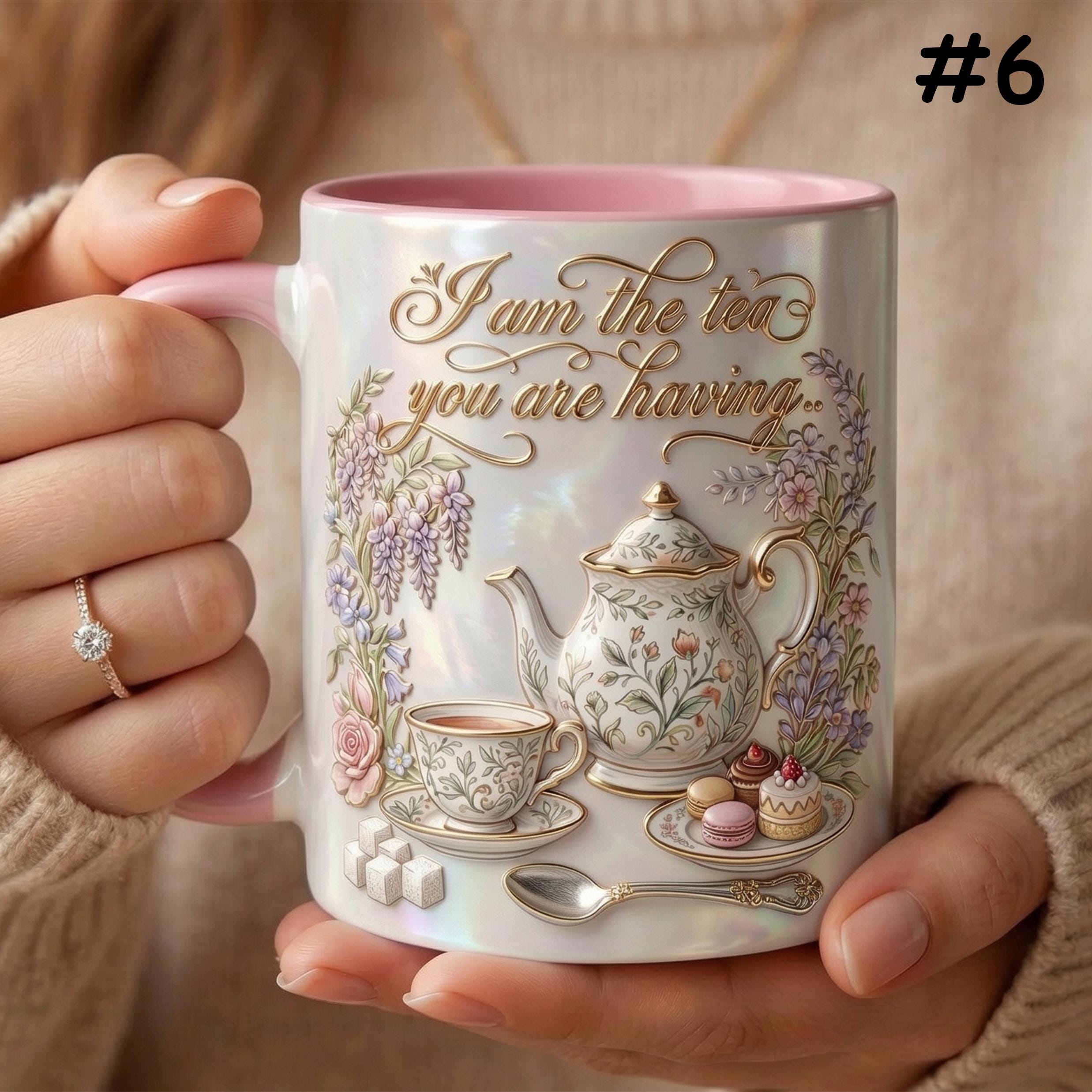 I Am The Tea You Will Be Having Mug, Faux 3D Lavender Design, Bookish Tea Romance Reader Gift - image 8