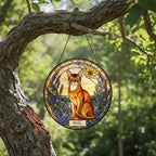Custom  Abyssinian Cat Memorial Stained Glass, Loss of Pet Sympathy Gift, Cat With Name Suncatcher,  Custom Pet Image Gift - image 5