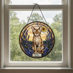 Custom  Devon Rex Cat Memorial Stained Glass, Loss of Pet Sympathy Gift, Cat With Name Suncatcher,  Custom Pet Image Gift - image 4