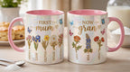 First Mom Now Gran Mug, Personalized Gifts for Mom, Birth Flower Gifts from Daughter, Mother's Day Accent Mug - image 4