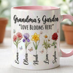 Personalized Mom Flowers Mug, Mother's Day Gifts, Grandmas Garden, Faux 3D Effect - image 2