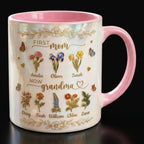First Mom Now Grandma Cup, Personalized Gifts for Mom, Birth Flower Gifts from Daughter, Mother's Day Accent Mug - image 5