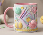Personalized Crochet Lover Mug, Custom Quilting Knitting Lover Coffee Cup, Mothers Day Gift for Mom Grandma